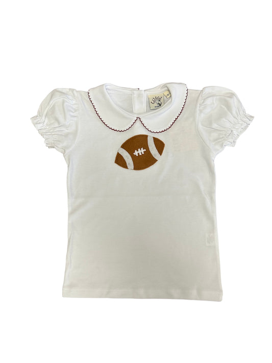 White blouse with football