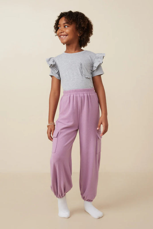 Lavender Knit Cargo Jogger