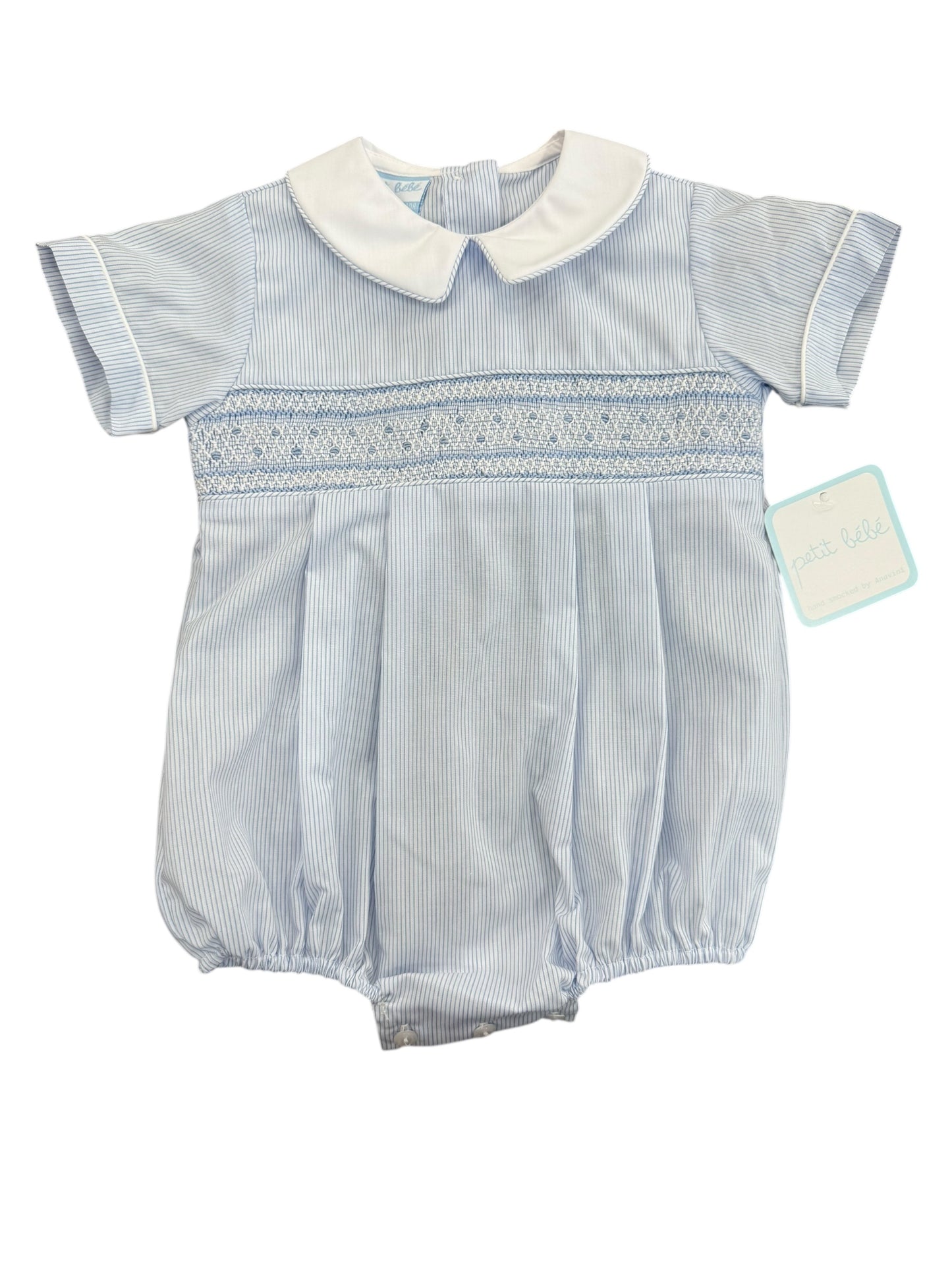 Blue tiny stripe boy bubble
