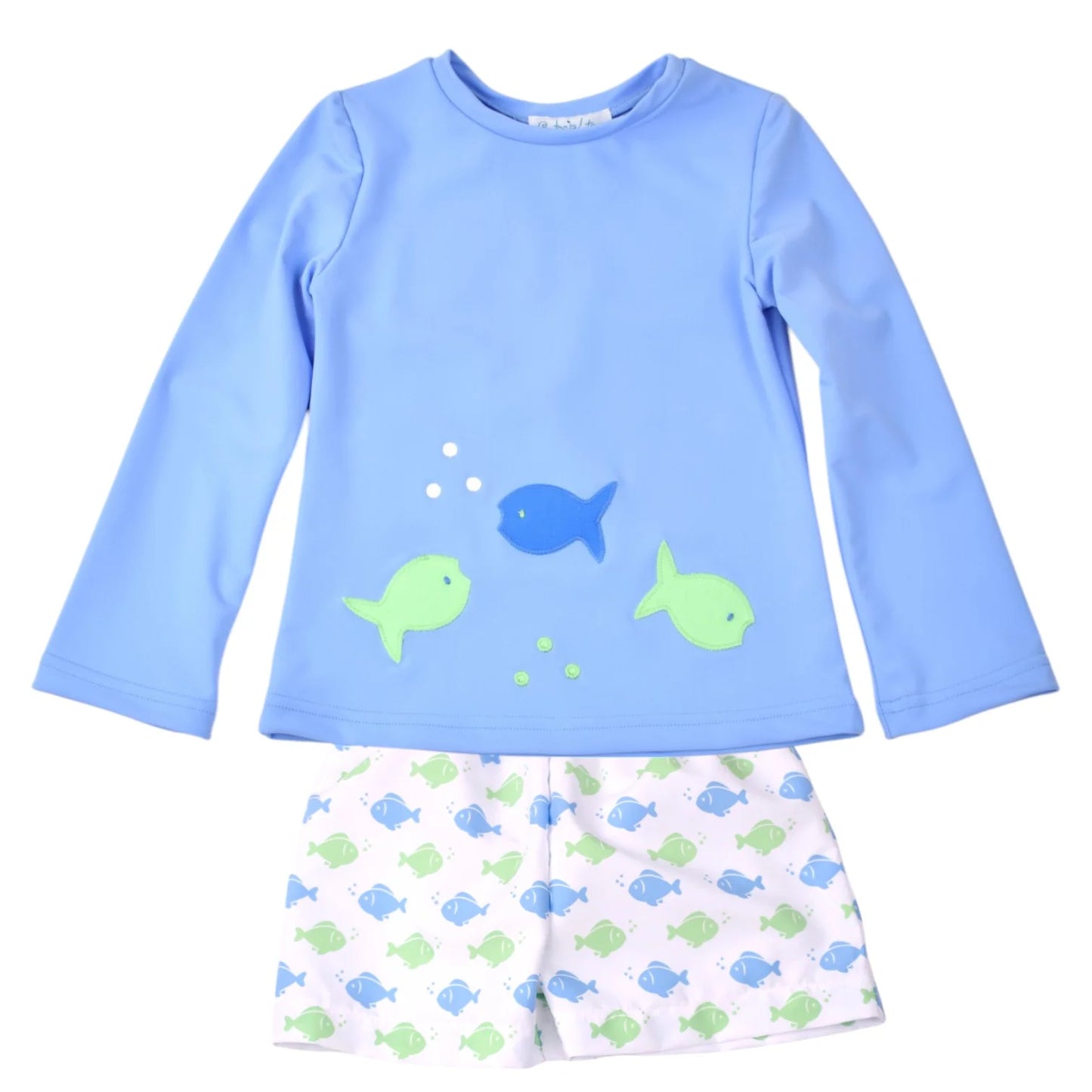 Blue fish rash guard