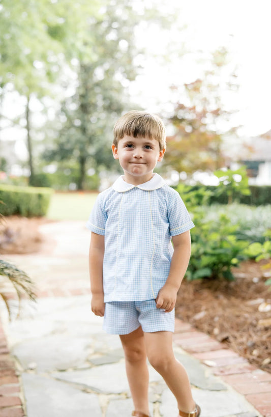 Adam short set skyline plaid