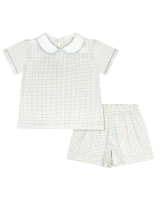 Sibley short set-cornflower check