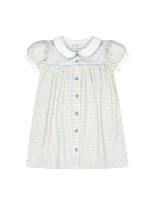 Breccan Dress-Cornflower check