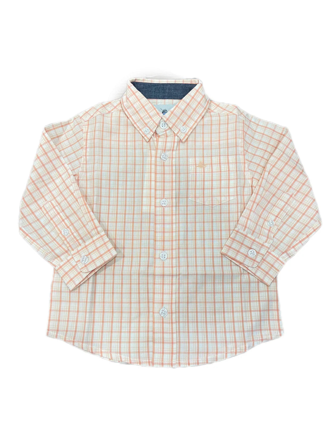 Apricot plaid dress shirt