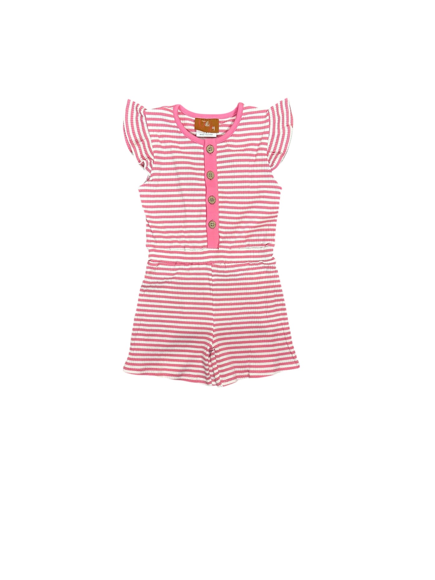 Lily pink stripe romper