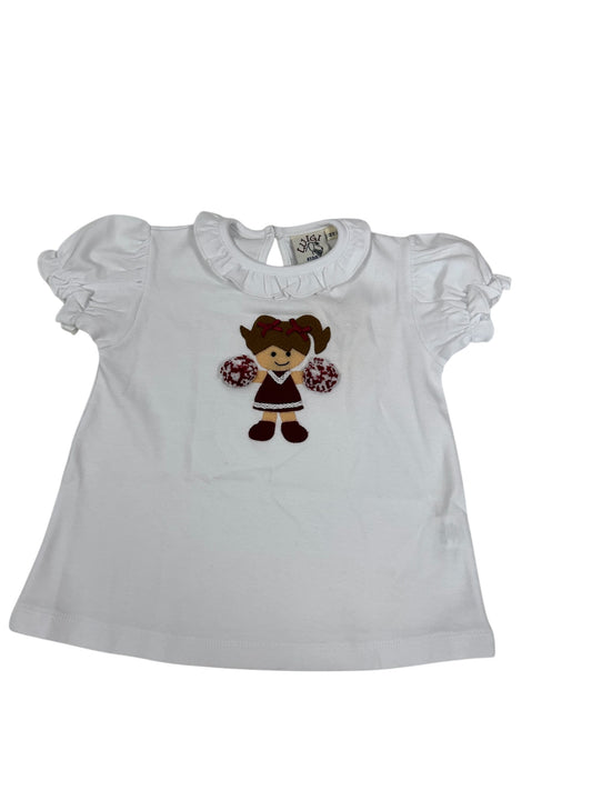 White S/S shirt Maroon cheerleader