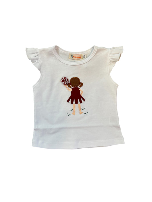 White sleeveless top cheerleader