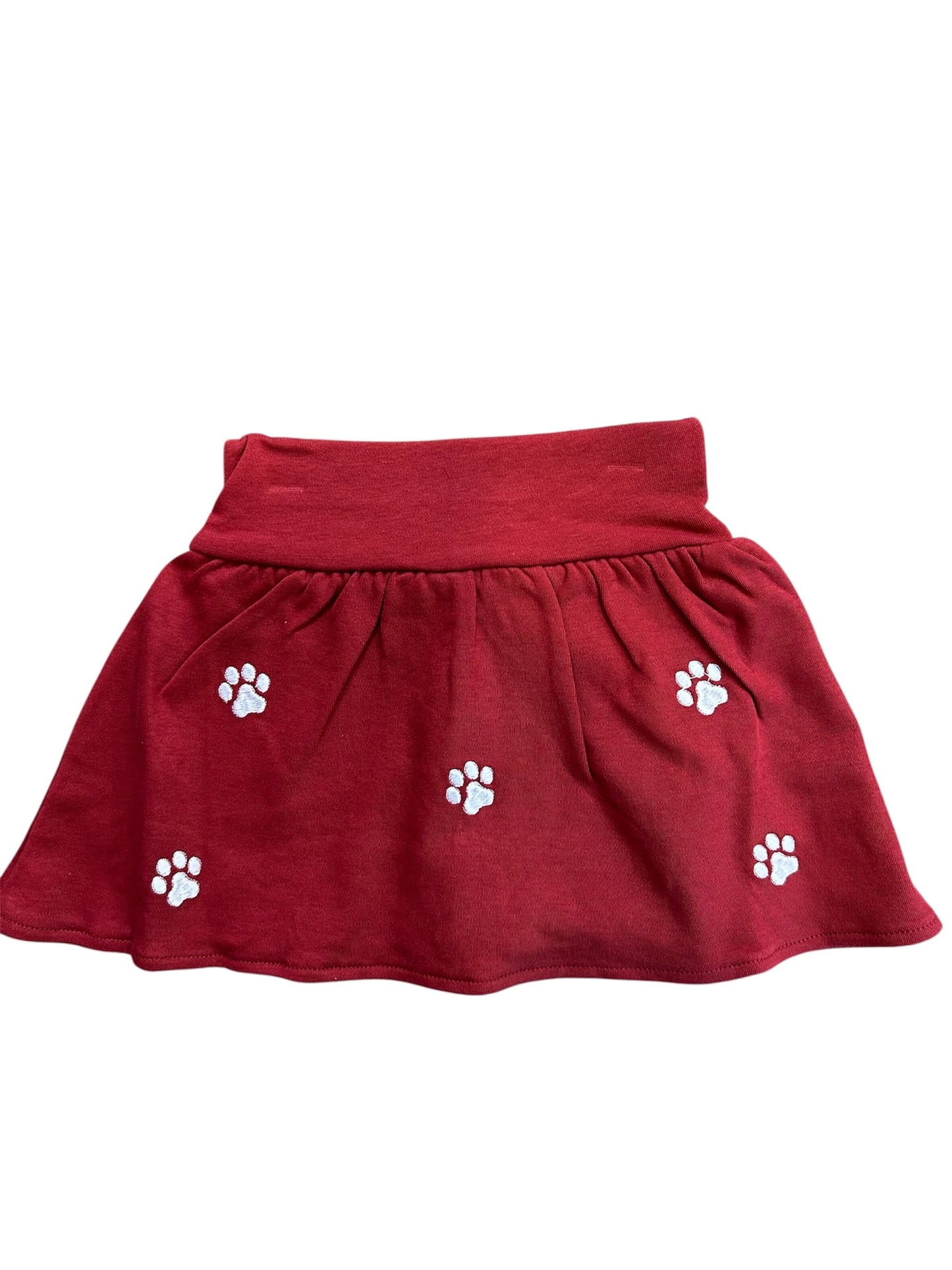 Burgandy paw print skort