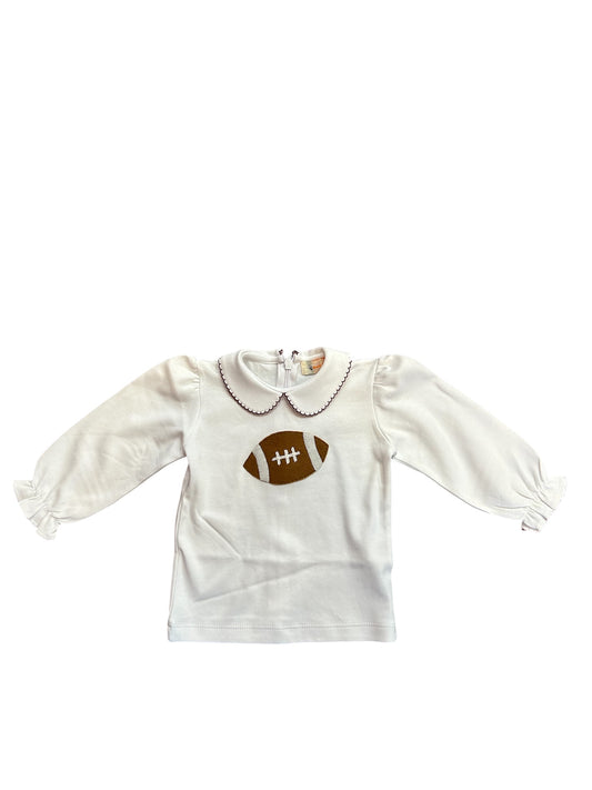 White/Burgandy football blouse