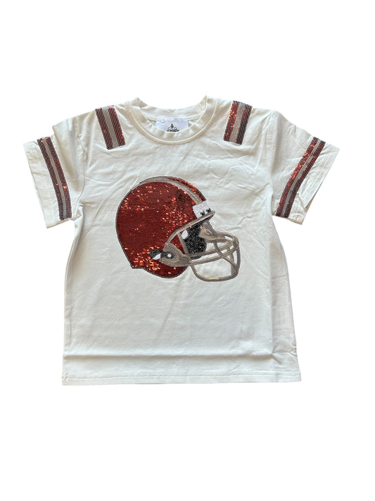 Maroon and silver Helmet shirt