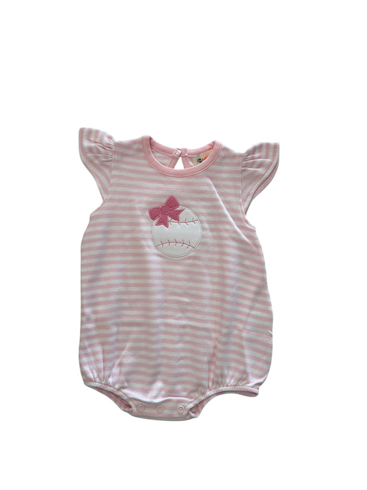Light pink stripe baseball bubble