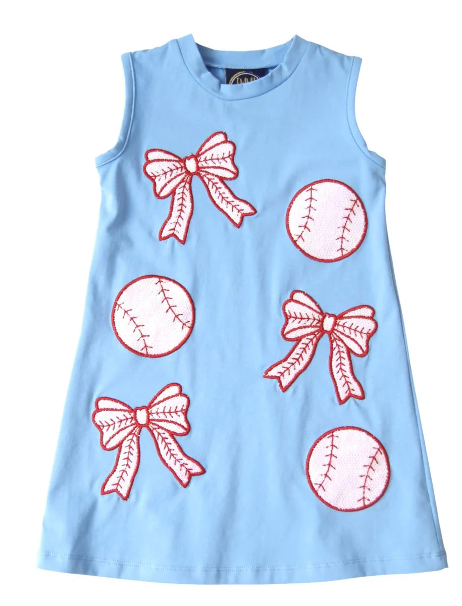 Baseball applique tank dress