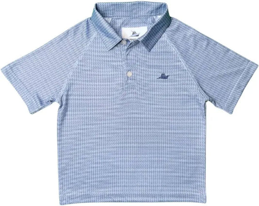 Shark print polo