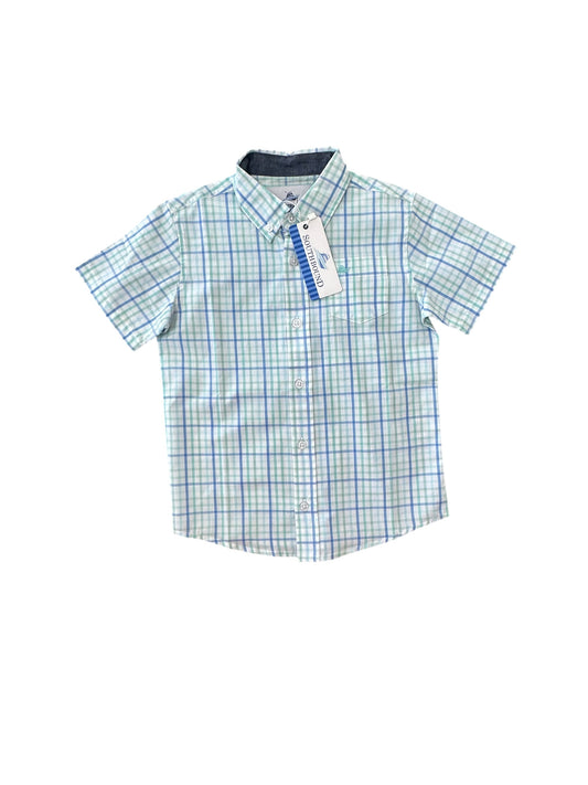 Blue multi plaid SS dress shirt