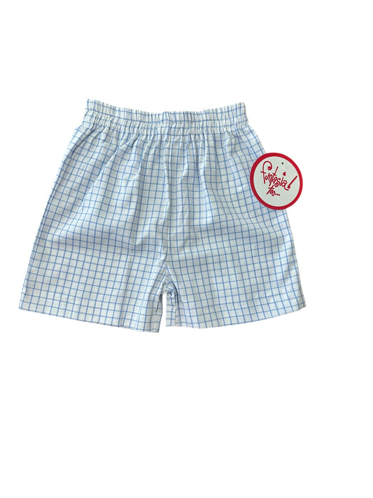 Blue check shorts