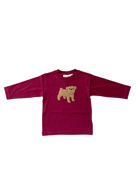 Burgandy bulldog t-shirt