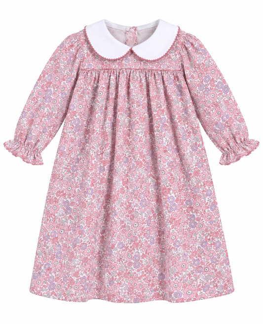 Mauve floral peter pan dress