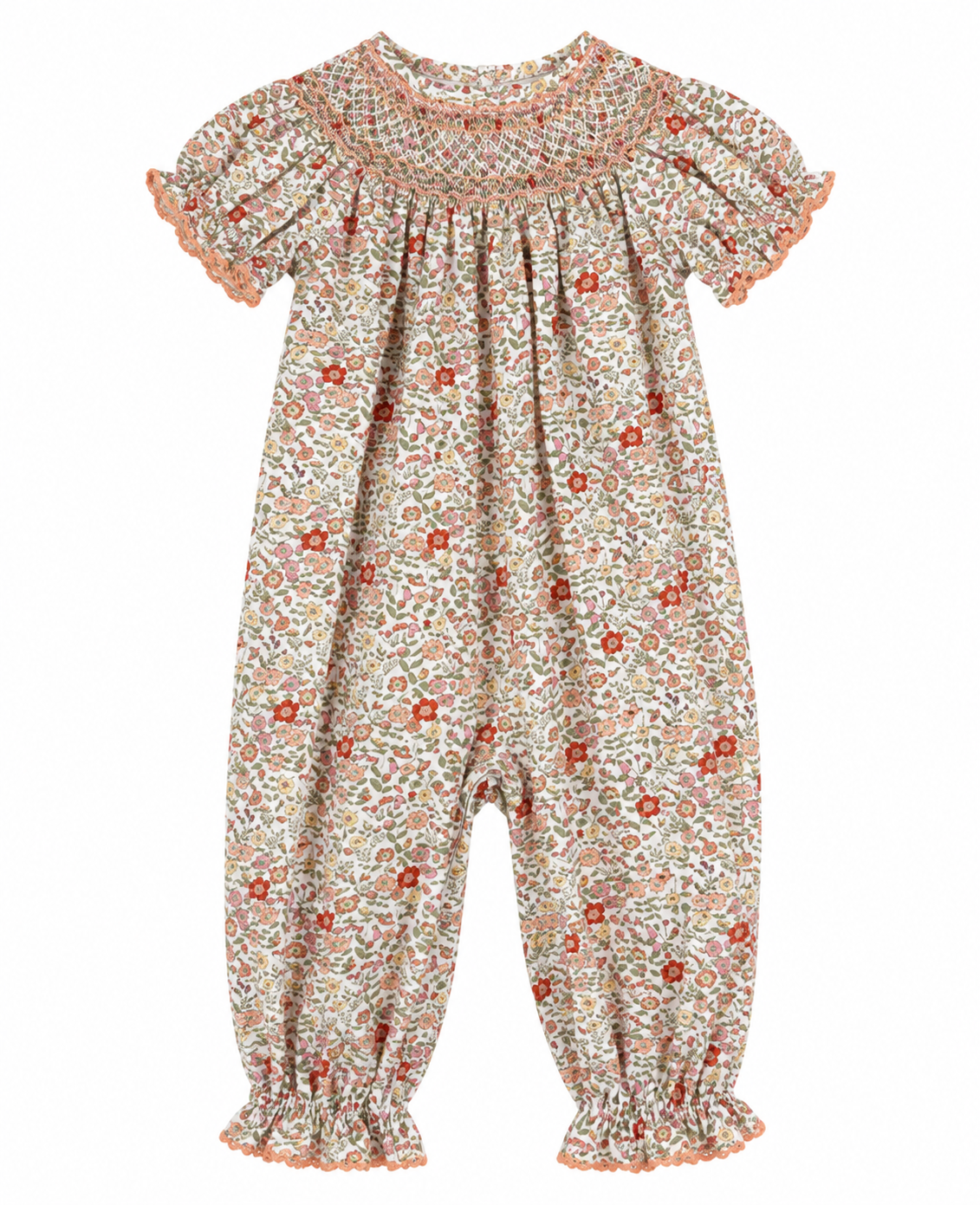 orange liberty print long bishop bubble