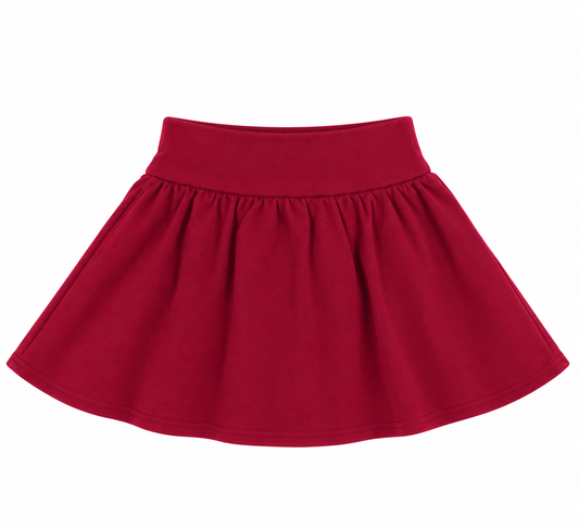 Burgandy gathered skort