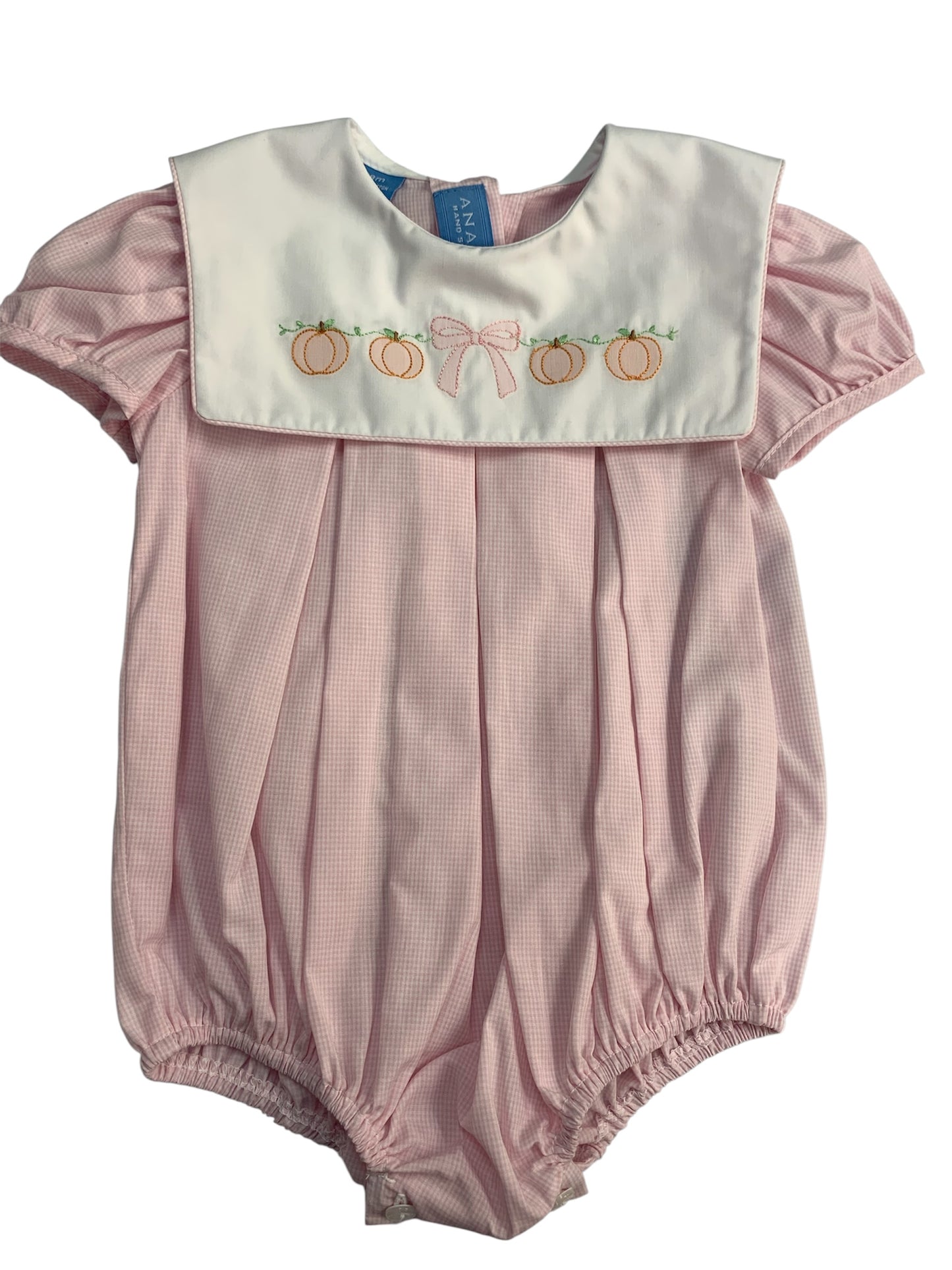 Pink Pumpkin Gingham Bubble