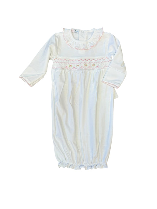 Sally White/pink Pima Gown