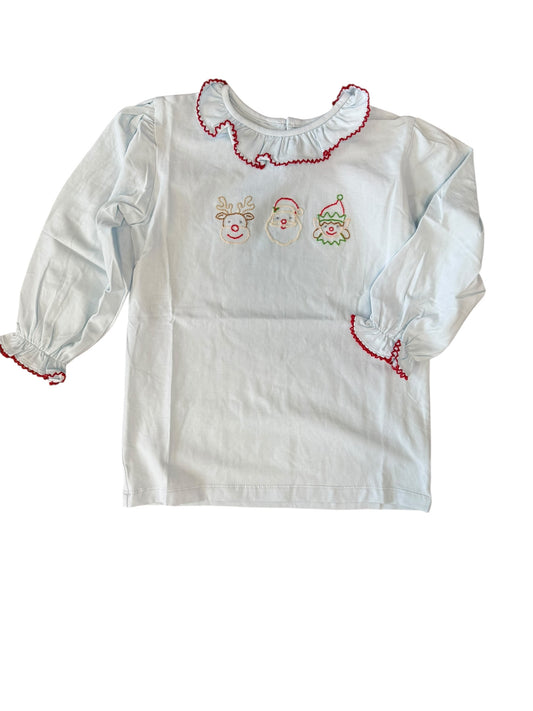 Blue emma christmas blouse