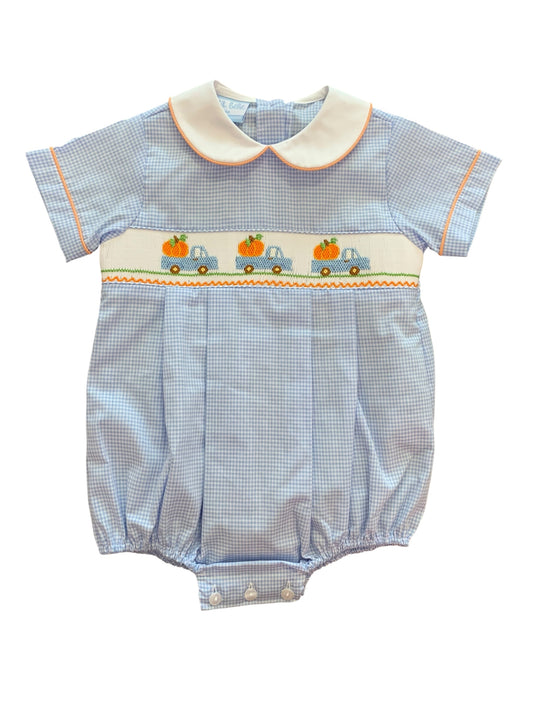 Pumpkin truck gingham bubble