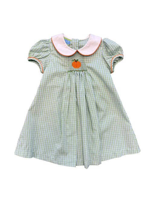 Pumpkin patch green & blue float dress