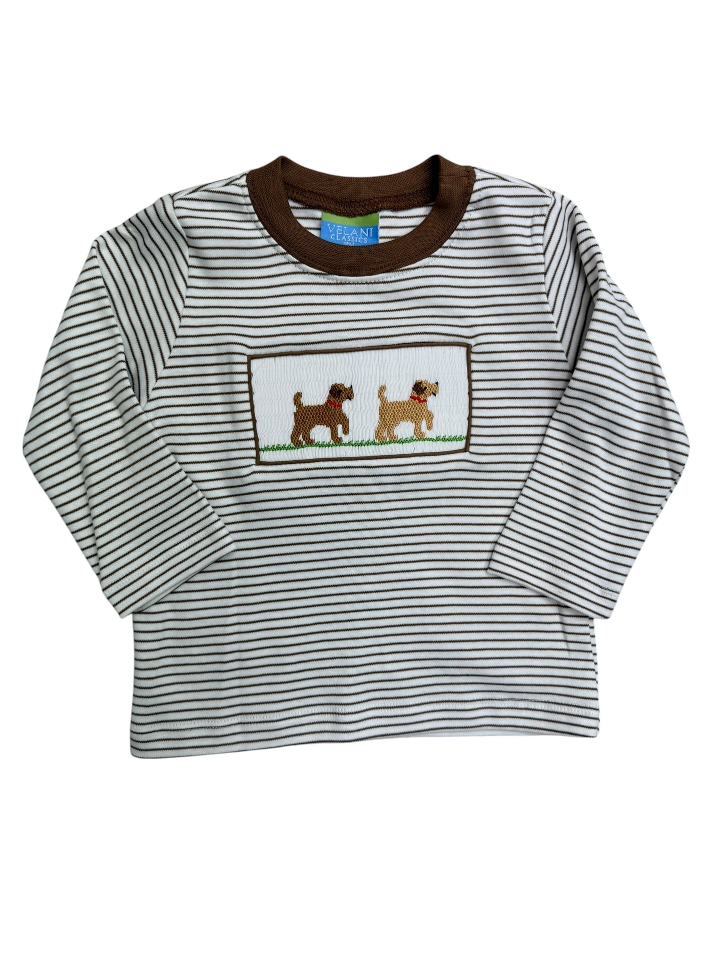Labrador brown knit stripe t-shirt