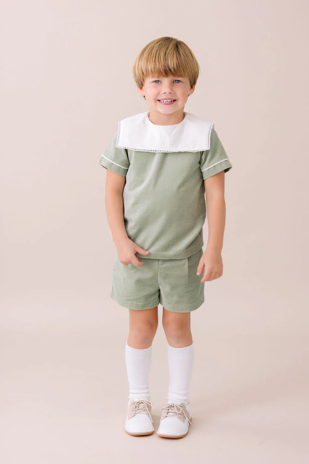 Green Velvet Short Set