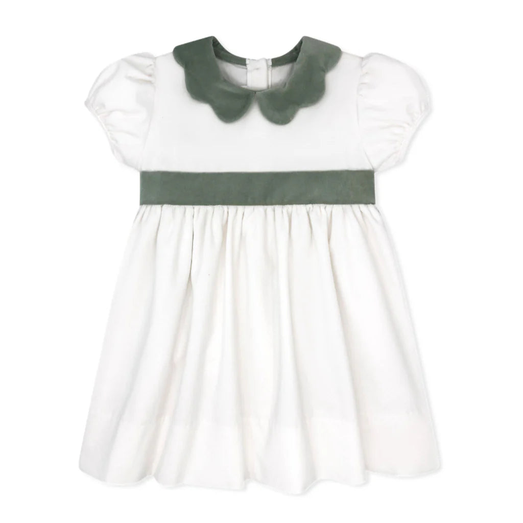 Winter white velvet dress