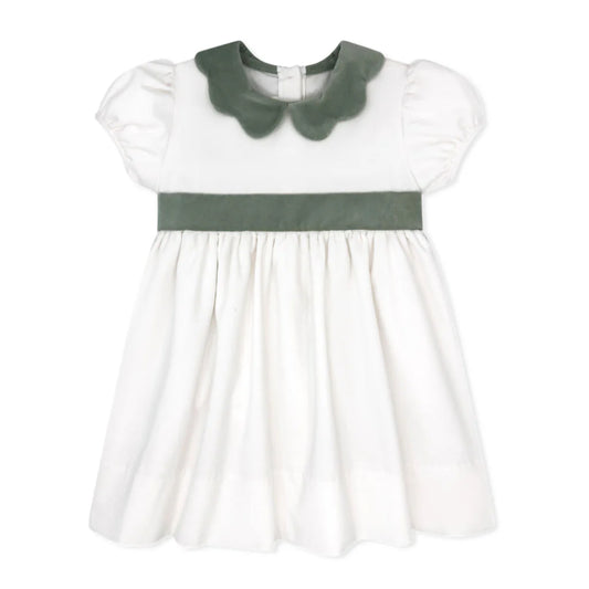 Winter white velvet dress