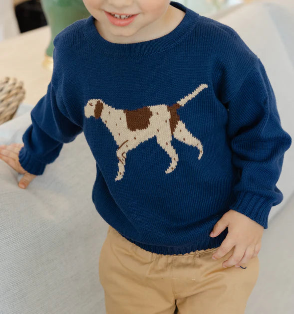 Navy pointer Crew Neck sweater