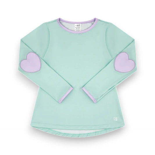 Kylie T long sleeve- cool mint/purple