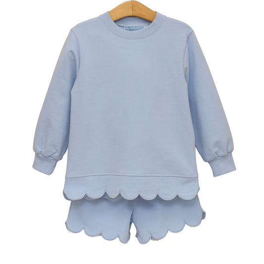 Light blue scalloped set