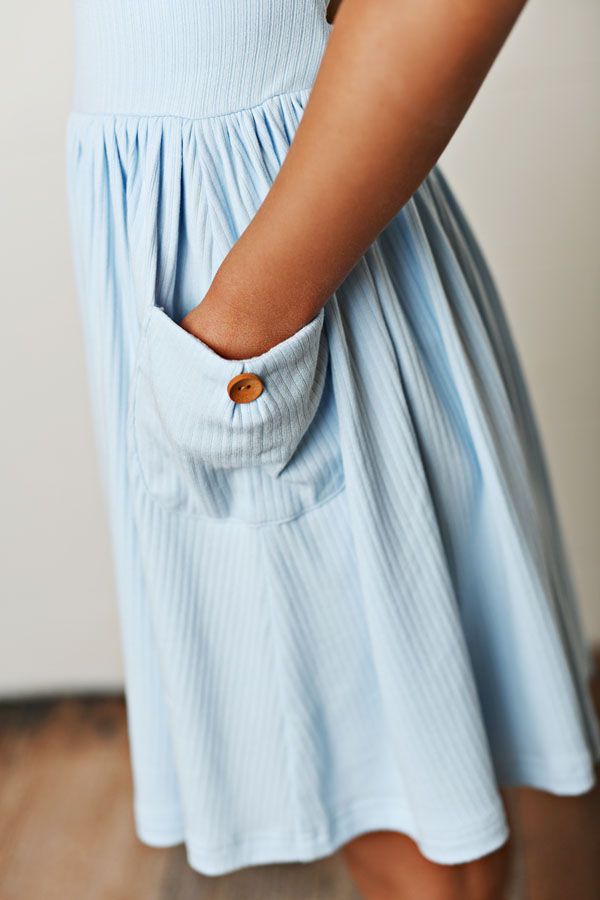 Blue ribbed dress