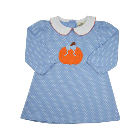 Blue dot pumpkin dress