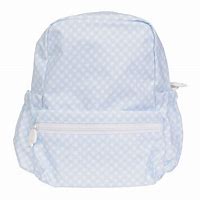 Large blue gingham backpack