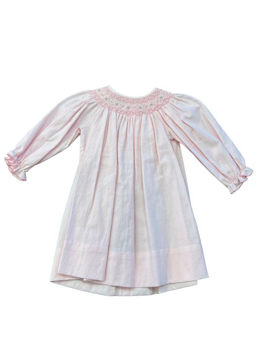 Pink L/s Smocked dress