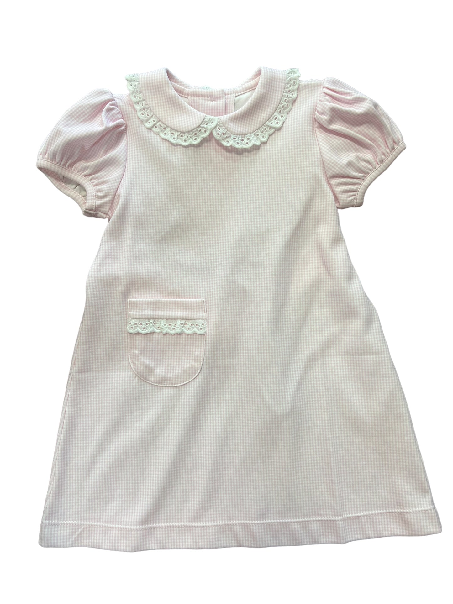 pink pocket gingham dress