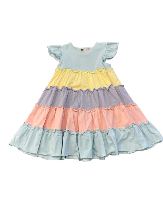 pastel color-block dress