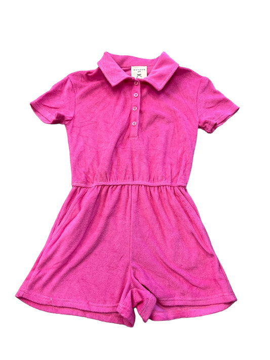 Pink terry romper