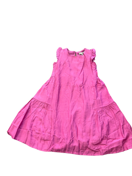 Pink ruffle sleeve dress
