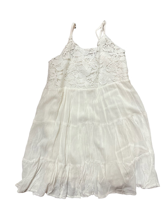 White lace strap dress
