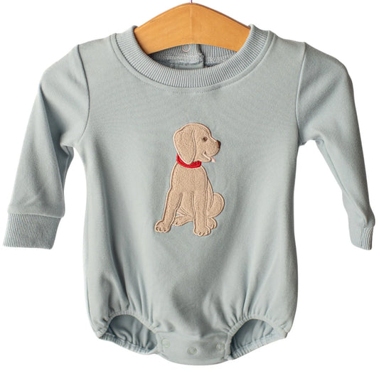 Puppy applique boys bubble
