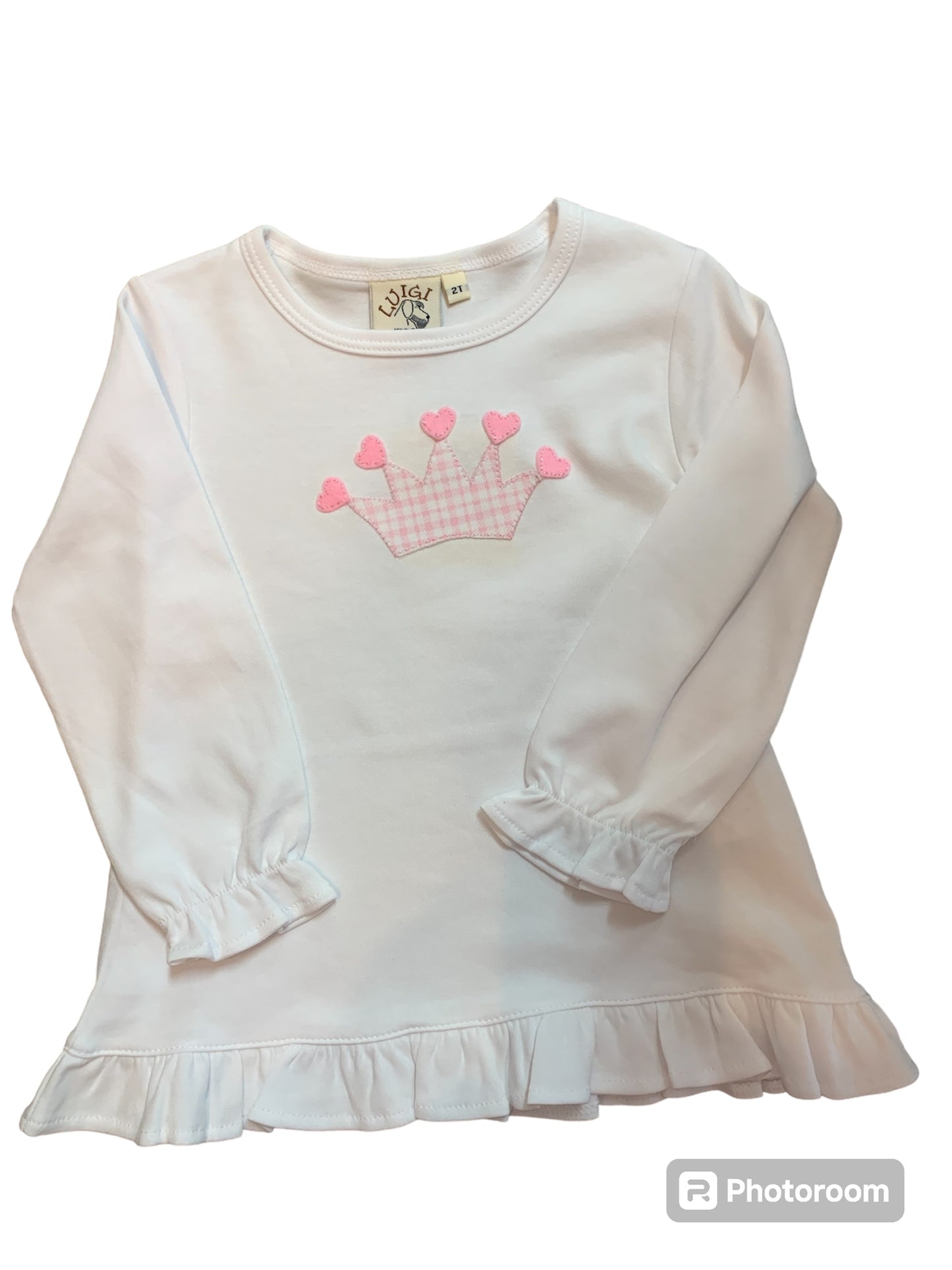 Crown and Hearts ruffle swing top