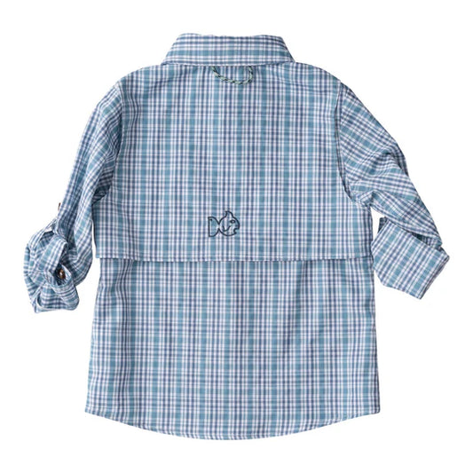Blue/Navy stripe checked fishing shirt