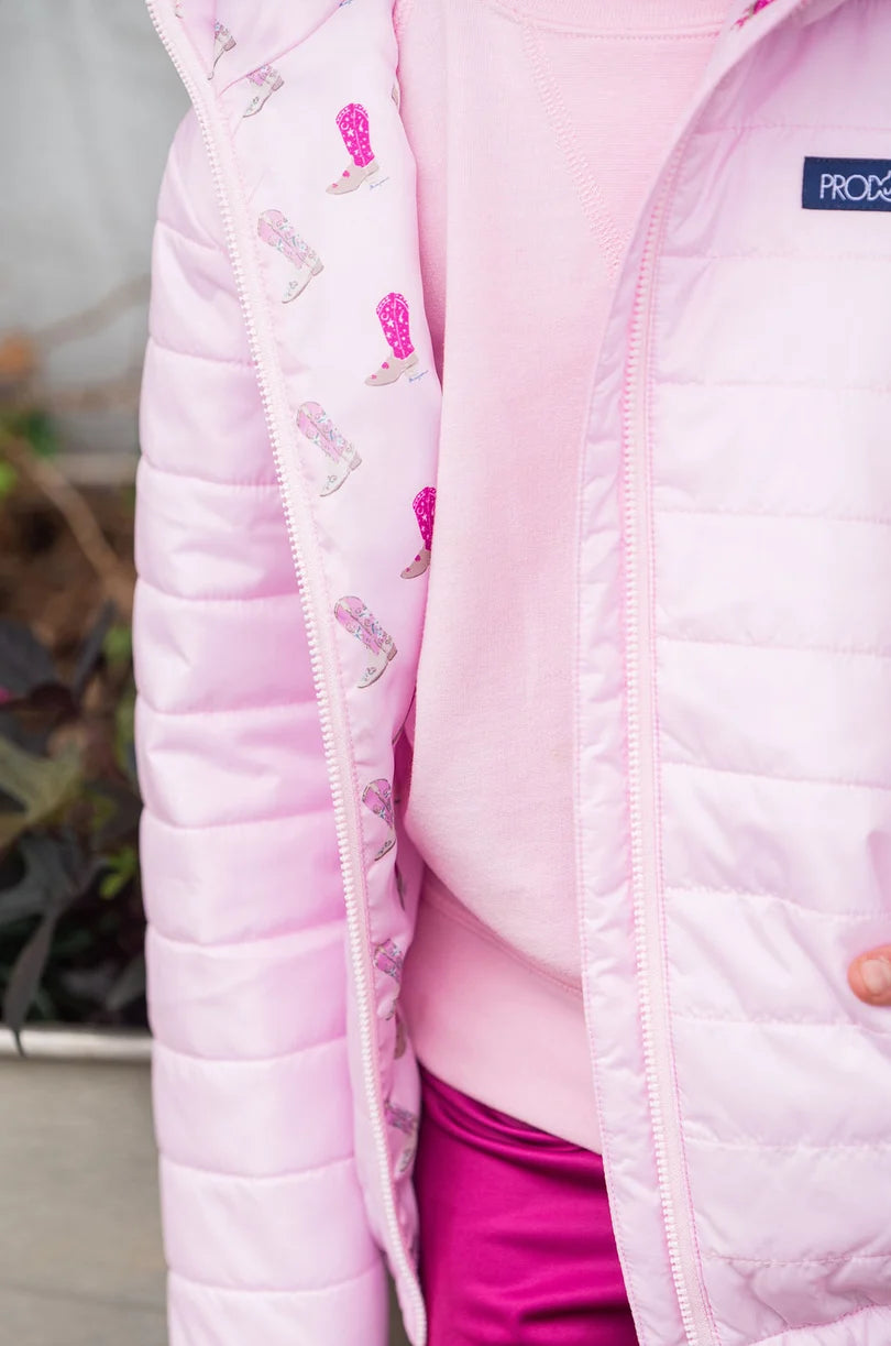 Pink Hooded Puffer Jacket