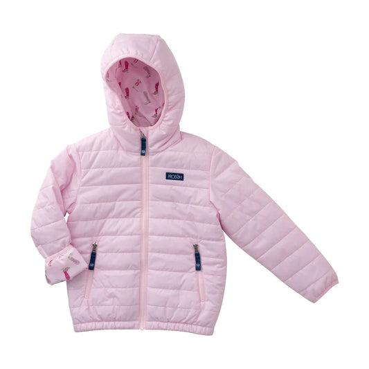 Pink Hooded Puffer Jacket
