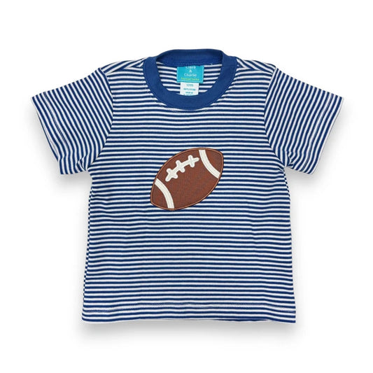 Football royal blue stripe t-shirt
